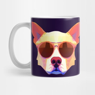 Cool Low Poly Dog wearing Sunglasses Mug